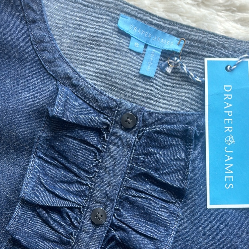 Draper James Chambray Ruffle Shift Dress - Picture 5 of 12